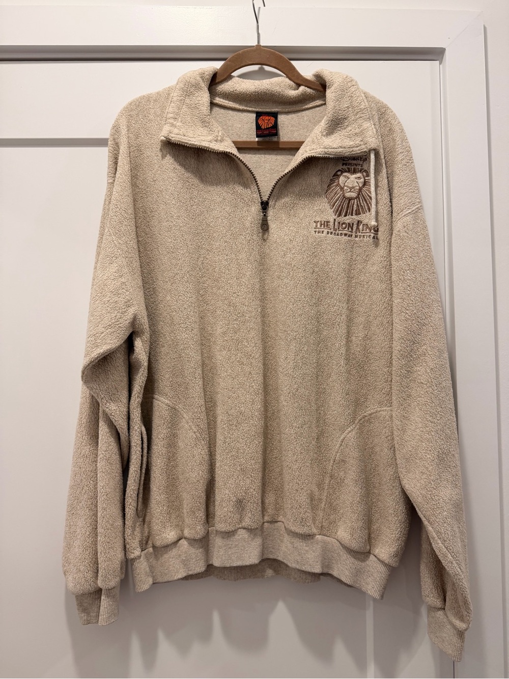 Disney Beige Lion King Quarter-Zip Fleece Pullover